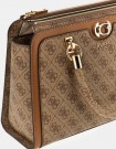 Guess Orlina Logo Society Satchel, Latte Logo/Brown thumbnail
