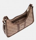 Guess Noreen Top Zip Shoulder Bag , Latte Logo/Brown thumbnail