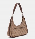 Guess Noreen Top Zip Shoulder Bag , Latte Logo/Brown thumbnail
