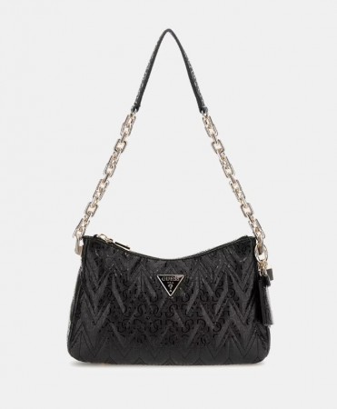 Guess Adelard Top Zip Shoulder Bag, Black