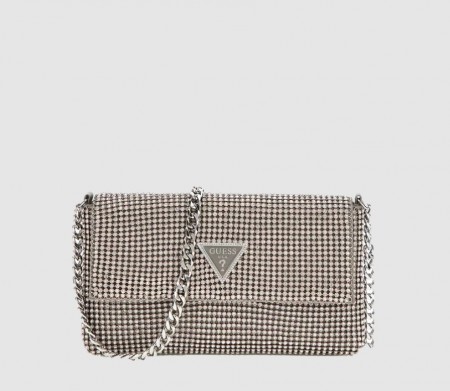 Guess Zalina Flap Clutch, Silver