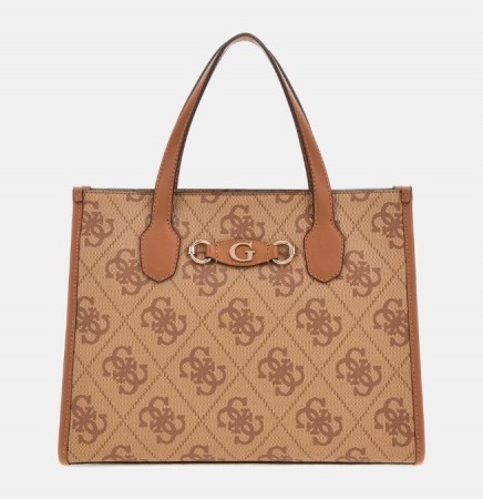Guess Izzy 2 Comp Tote, Latte Logo