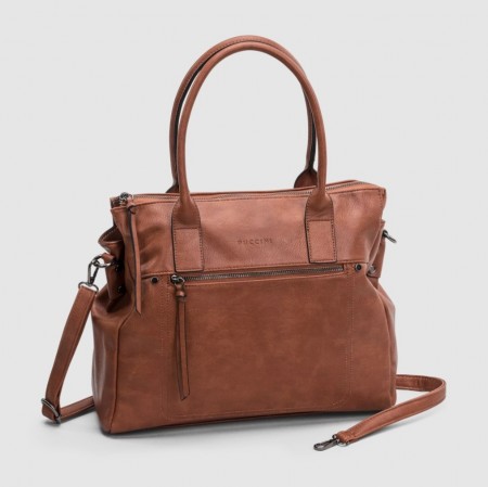 Puccini Computer Bag Donna, Cognac