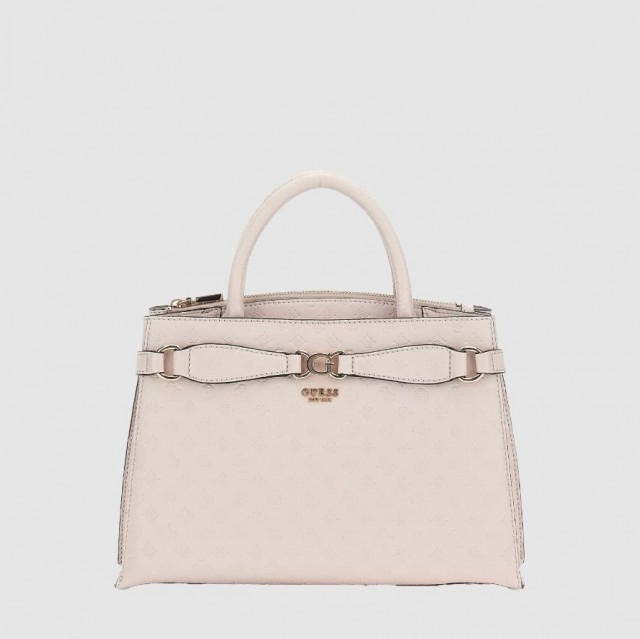 Guess Arlena Logo Girlfriend Satchel, Taupe Logo