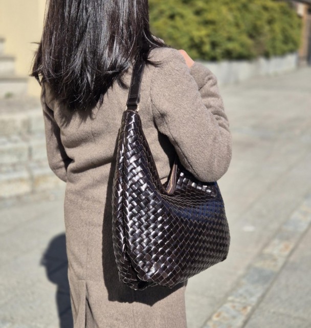 Adax Salerno Shoulder Bag Mindy, Dark Brown