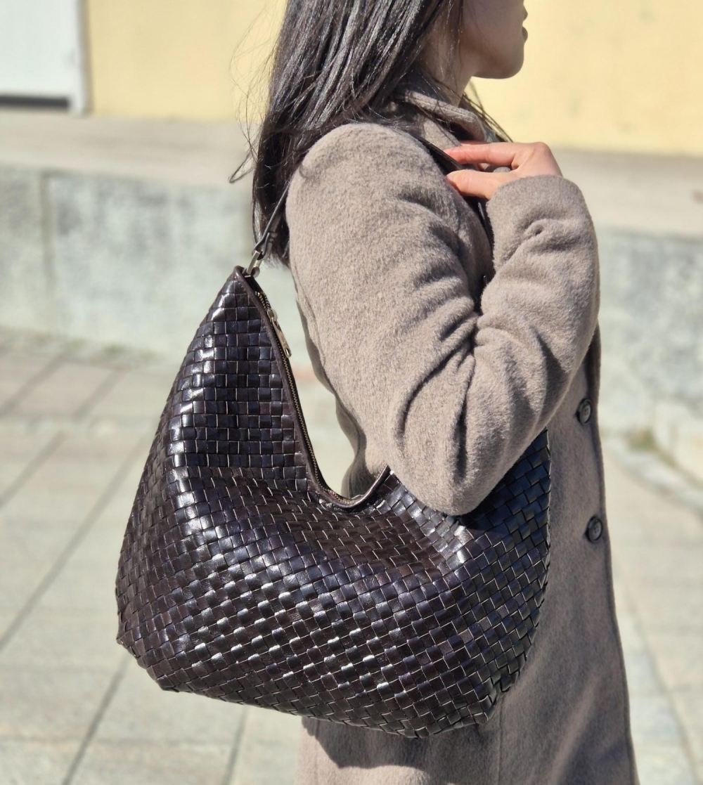 Adax Salerno Shoulder Bag Mindy, Dark Brown