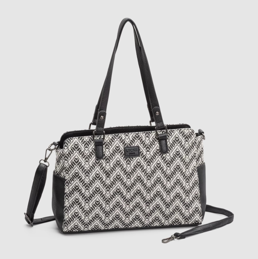 Lycke Handbag Flora, Blackwhite