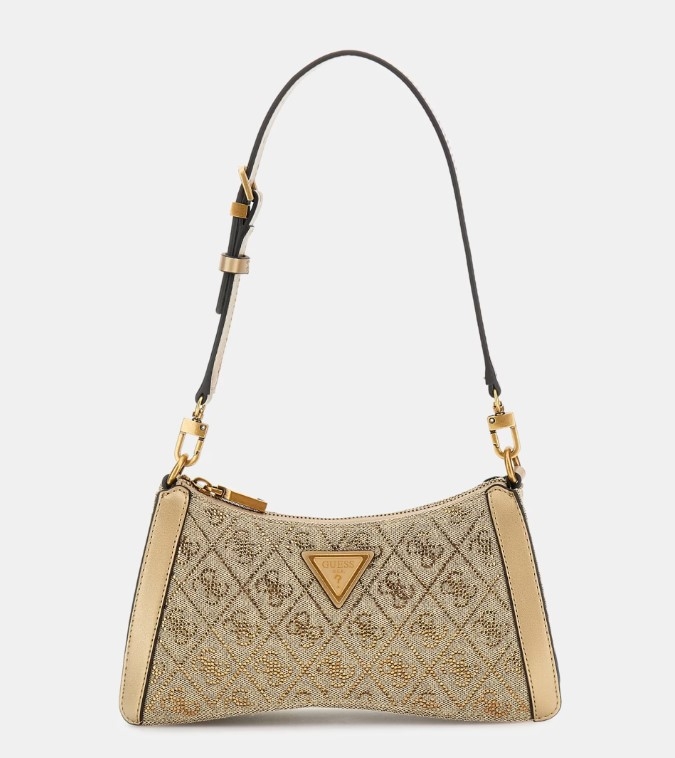 Guess Dili Top Zip Shoulder Bag, Latte Logo