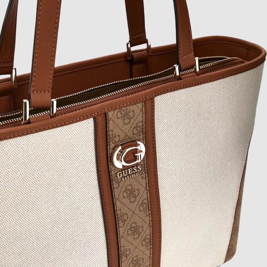 Guess Kerima Tote Bag, Natural/Latte Logo