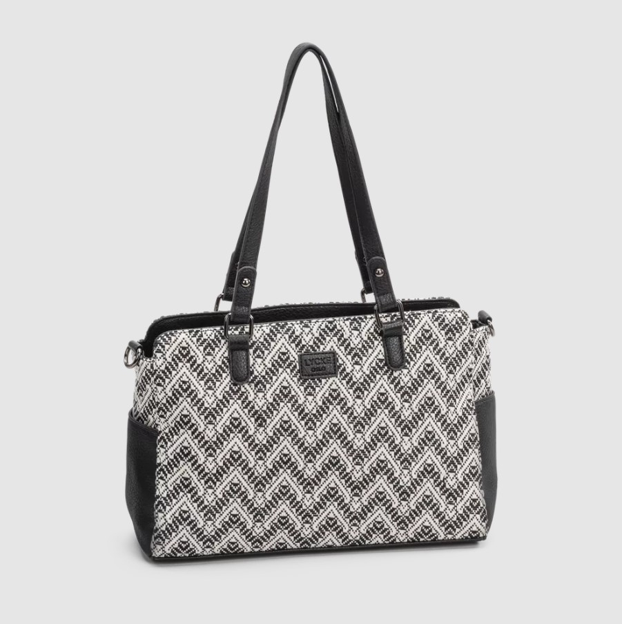 Lycke Handbag Flora, Blackwhite