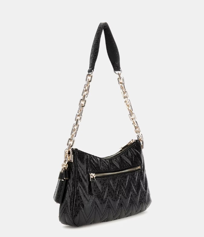 Guess Adelard Top Zip Shoulder Bag, Black