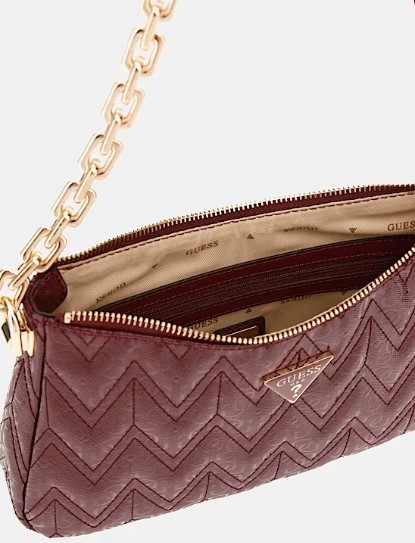 Guess Adelard Top Zip Shoulder Bag, Burgundy