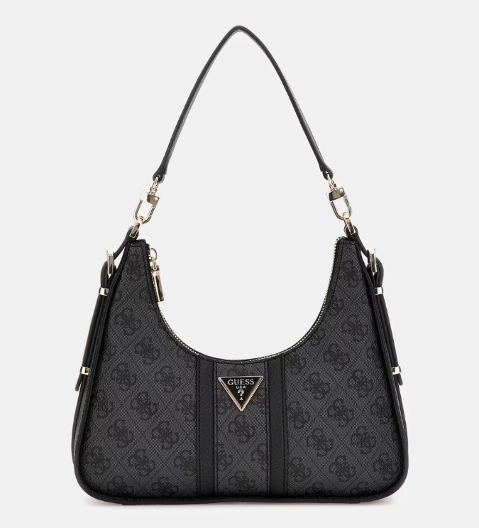 Guess Noreen Top Zip Shoulder Bag , Coal Logo