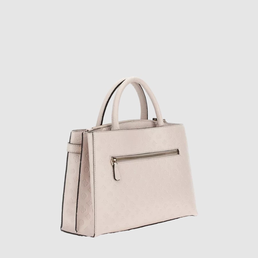 Guess Arlena Logo Girlfriend Satchel, Taupe Logo