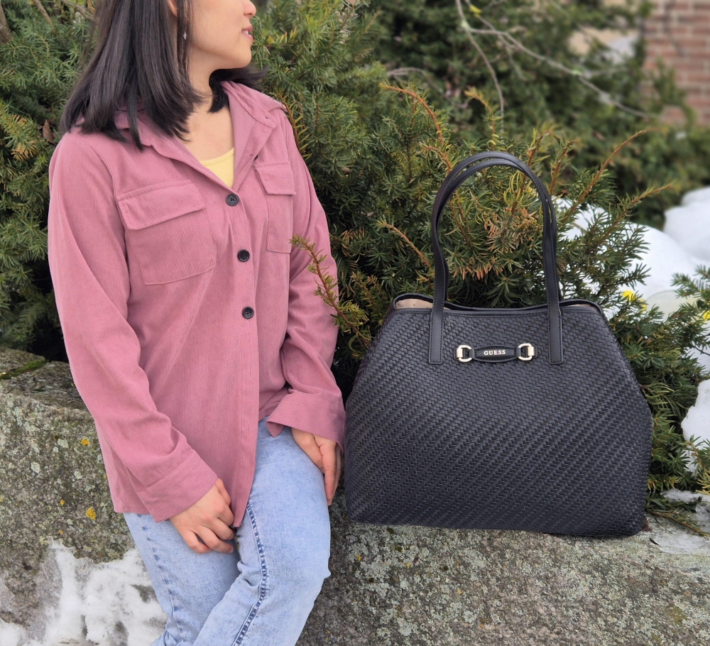 Guess Vikky II Large 2 in 1 Tote, Black