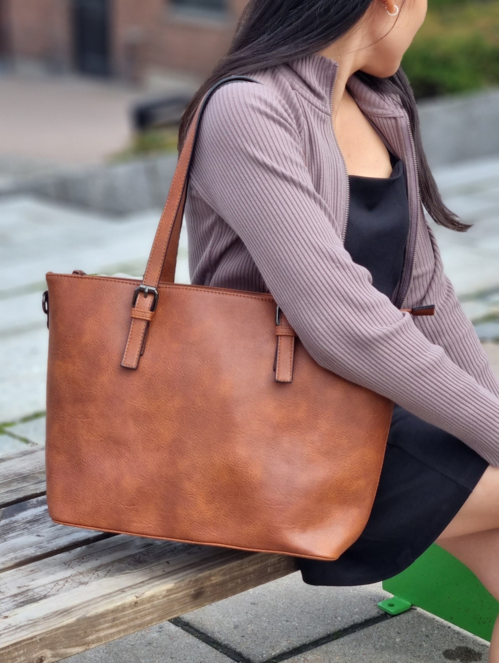 Puccini Tote Bag, Cognac