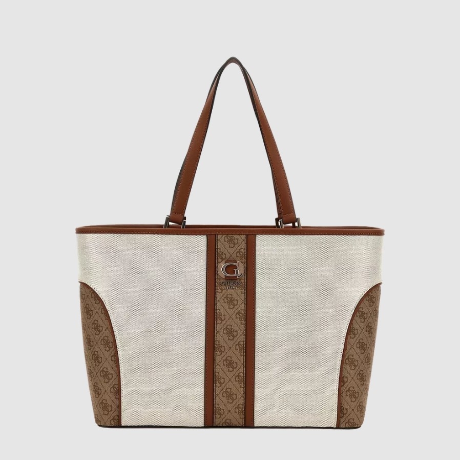 Guess Kerima Tote Bag, Natural/Latte Logo