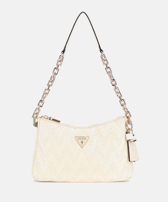 Guess Adelard Top Zip Shoulder Bag, Stone