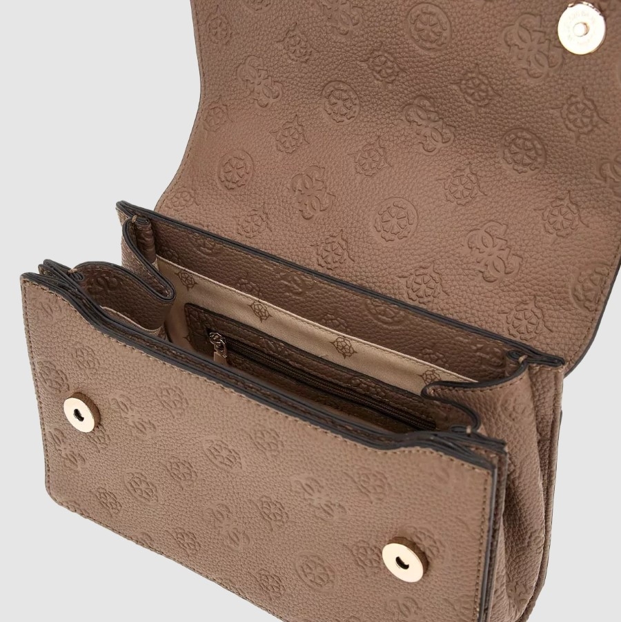 Guess Cresidia Convertable Crossbody Flap, Dark Taupe