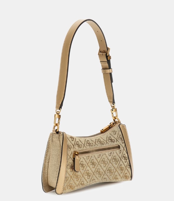 Guess Dili Top Zip Shoulder Bag, Latte Logo