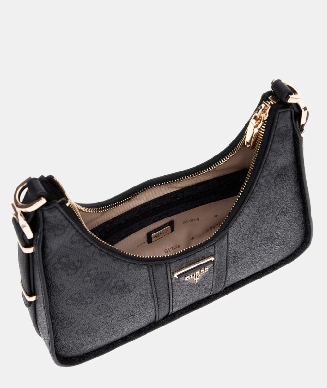 Guess Noreen Top Zip Shoulder Bag , Coal Logo