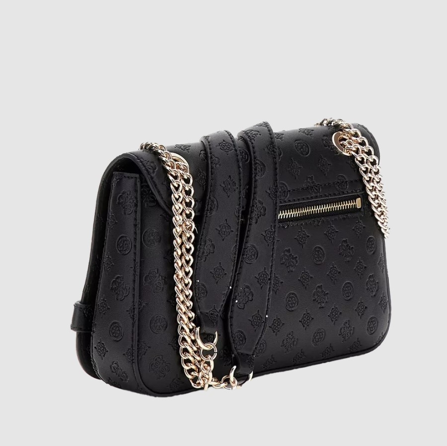 Guess Arlena Logo Convertable Crossbody Flap, Black Logo